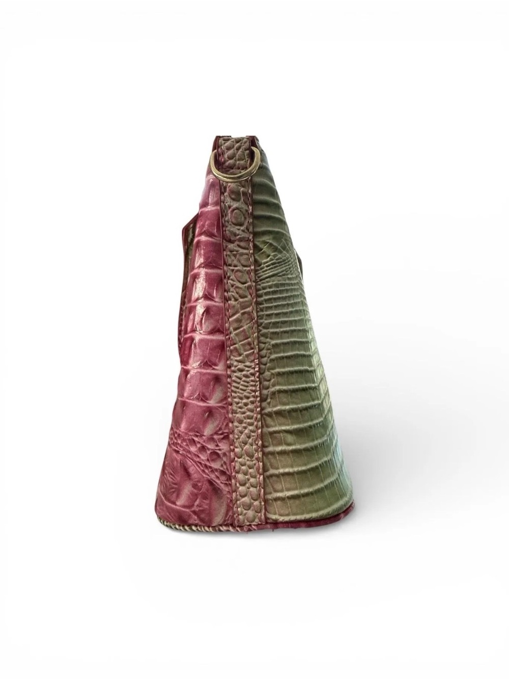 Pink and Green Ombre Croc-Embossed Tote Bag - Picture 8 of 8